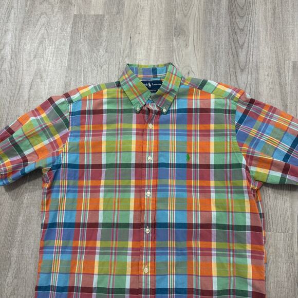 Vintage Polo Ralph Lauren Short Sleeve Button Shirt Men's Medium Classic Fit 90s - Picture 2 of 6